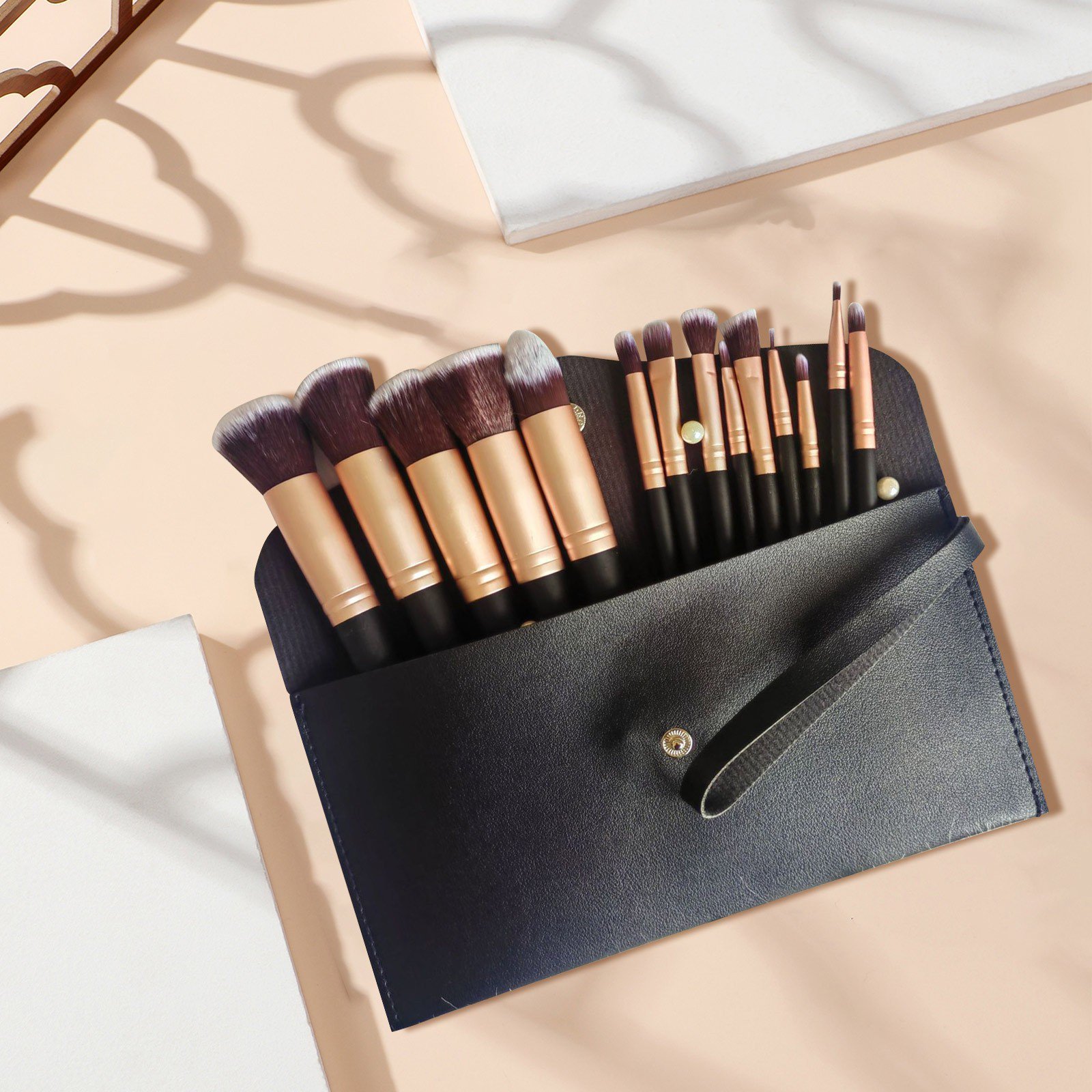 14 Pinceau de maquillage + Pochette de Rangement